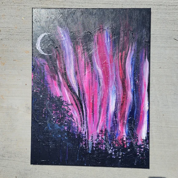 Venus New Moon (Orginal Artwork) Acyrlic On Canvas - Picture 3 of 4